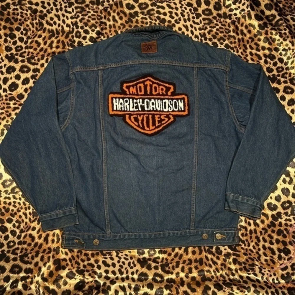 Vintage Marlboro Country Store Harley-Davidson Motorcycle’s Tufted Denim Jacket - Picture 1 of 5